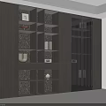 Modern Wooden Bookcase Interior Design With Illuminated Shelves And Decorative Items