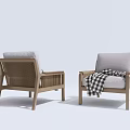 Modern Single Sofa Casual Sofa Rattan Sofa 3d model