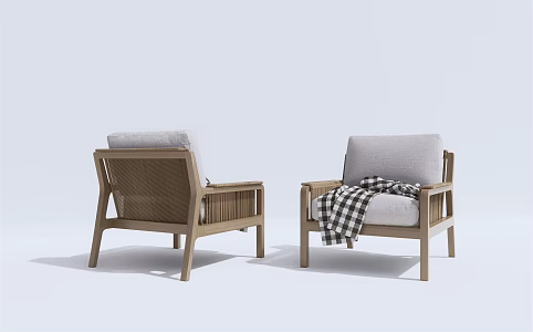 Modern Single Sofa Casual Sofa Rattan Sofa 3d model
