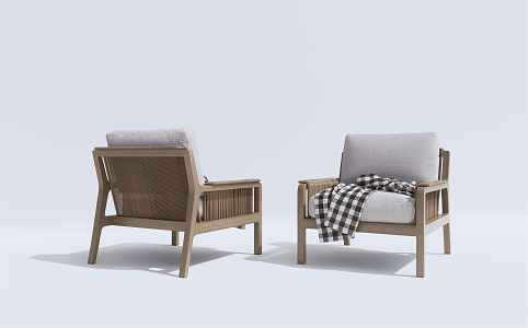 Modern Single Sofa Casual Sofa Rattan Sofa 3d model