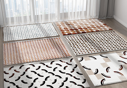 Modern Square Carpet Combo 3d model