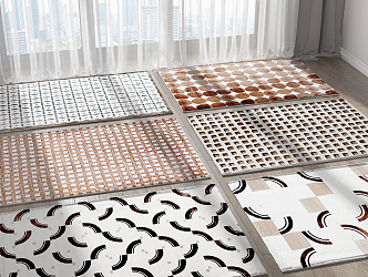 Modern Square Carpet Combo 3d model