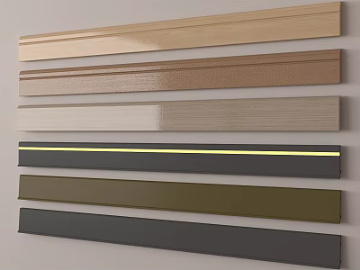 Colorful Decorative Lines in Various Materials for Home Interior Design 3d model