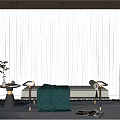 Modern Curtain Window Screen 3d model