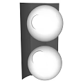 Stylish White Ball Shaped Wall Sconce With Dual Globes And Black Backplate