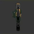 Futuristic Sci Fi Weapon Green And Yellow Mechanical Design With Barrel And Grip Details