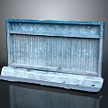 Wood Stone Architectural Decorative Slab With Carved Top Edge Vertical Stripes And Solid Base