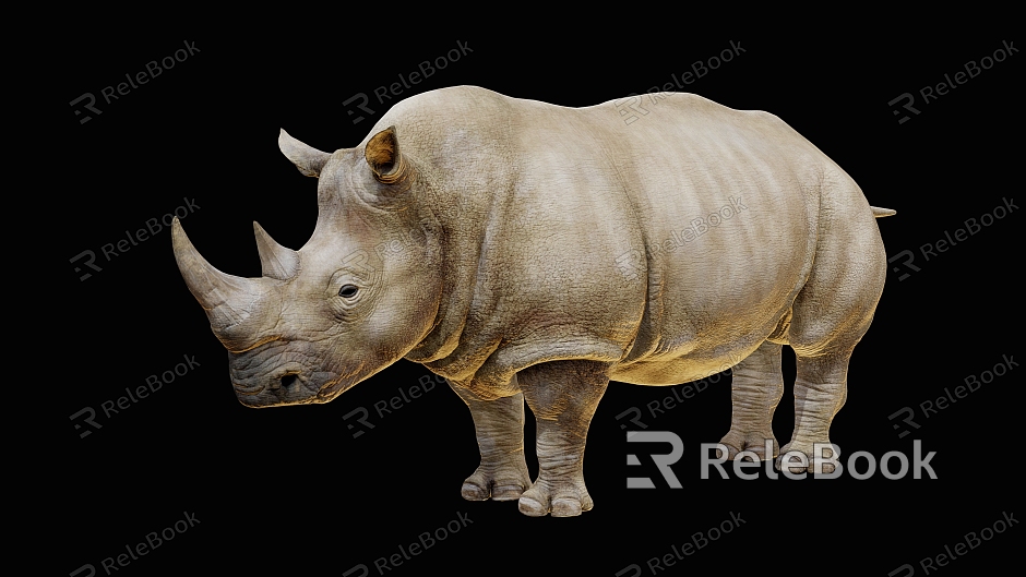 Rhino Scan Rhino Cartoon Rhino Cartoon Animals Buffalo model