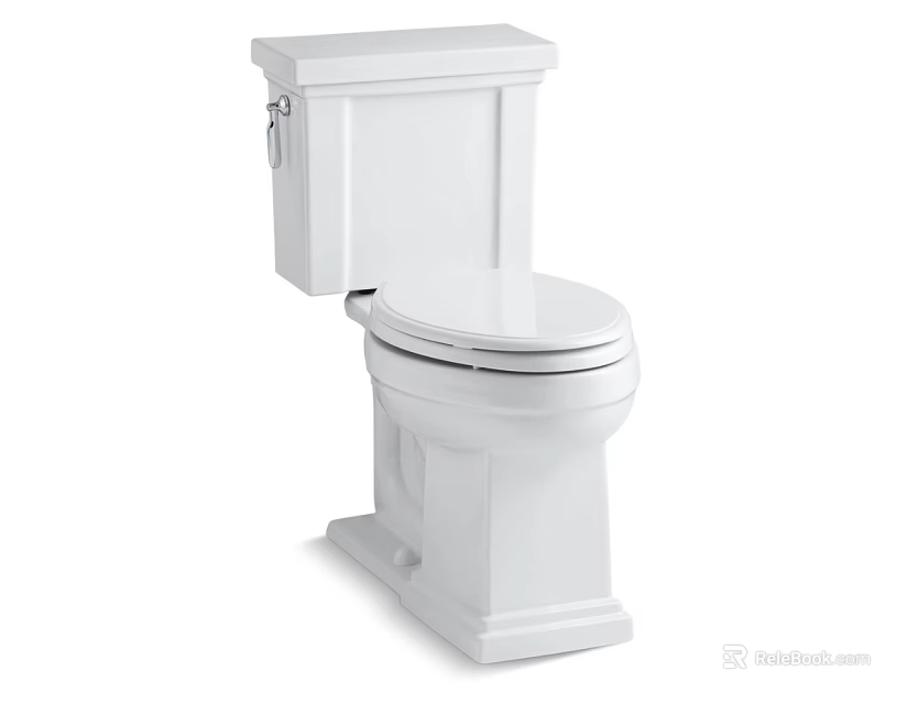 Modern White Ceramic Toilet With Comfortable Seat And Water Tank Design 3d model 