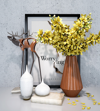 Modern vase floral furnishing 3d model