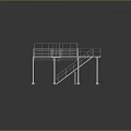 Industrial Steel Platform Structure With Staircase Railings And Support Columns 3d model