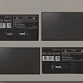 LED TV Front Screen And Back Panel With CE CB RoHS Certification Labels 3d model