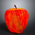 Fresh Juicy Red Apple With Shiny Surface On Dark Background