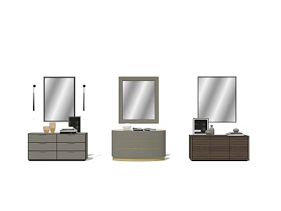 Modern Console Table Side Cabinet With Mirror Drawers And Storage Different Designs 3d model