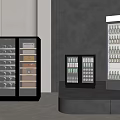 Modern Beverage Display Coolers With Budweiser Beer And Bottled Canned Drinks