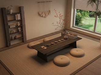 Tatami Tea Table Storage Rack 3d model