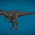 Realistic Dinosaur Model With Open Mouth Standing On Blue Background 3d model