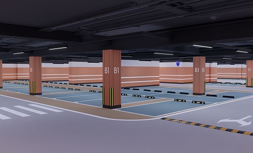 Modern parking lot Changping 3d model