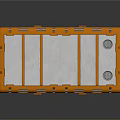 Orange Cargo Box With White Panels Circular Knobs And Grille Design 3d model