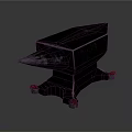 Black Metal Anvil With Sturdy Base And Red Feet Classic Design