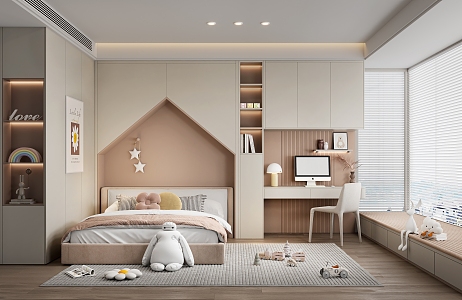 Modern Children's Room Girls Room 3d model