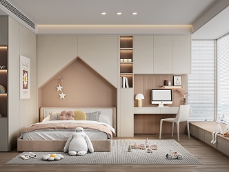 Modern Children's Room Girls Room 3d model