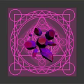 Purple Crystal Petal Shaped Decorative Ornament Set With Geometric Base And Modern Artistic Design