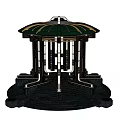 Black Ornate Architectural Structure With Columns Staircase And Dome 3d model