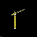 Yellow Tower Crane With Steel Boom Mast And Hanging Hook Structure