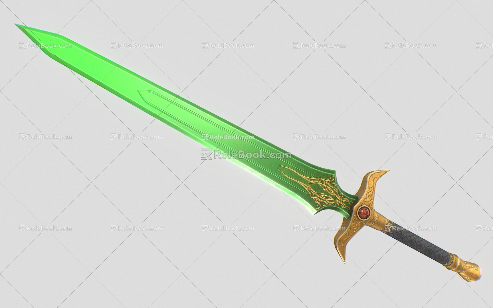 Long Sword Science Fiction Long Sword Sword Magic Weapon Fantasy Sword 3d model