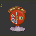 Oendo-matic Device With Red Body Circular Dial Yellow Buttons Digital Display And Silver Base
