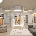 Modern Stylish Clothing Store Interior With Mannequins Clothing Racks And Green Plants
