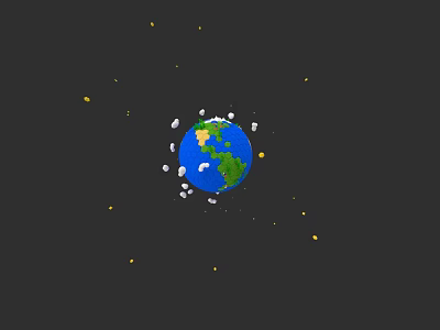 Planetary Microtopography on Earth Surface with Stars and Clouds in Space 3d model