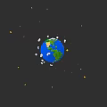 Planetary Microtopography on Earth Surface with Stars and Clouds in Space