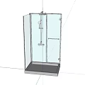 Sleek Shower Enclosure With Clear Glass Door Chrome Frame And White Base