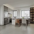 Minimalist Modern Living Dining Room Interior Design With Beige Sofa And Black Floor Lamp
