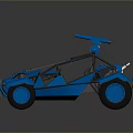 Rugged Terrain Exploration With Blue Off Road Vehicle And Large Tires