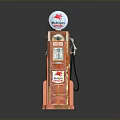Vintage Red Gas Pump With Mobilgas Logo In Classic Retro Design