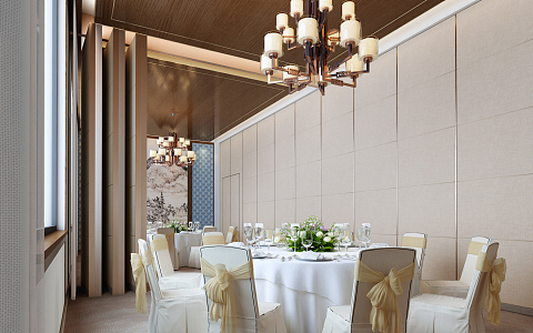 Modern Room Restaurant Room 3d model