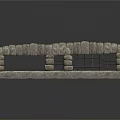 Rustic Stone Bench Furniture With Layered Stone Frame And Metal Grid Design