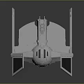 Detailed TIE Fighter Spacecraft Model With Distinctive Wing Structure In Cosmic Aerospace
