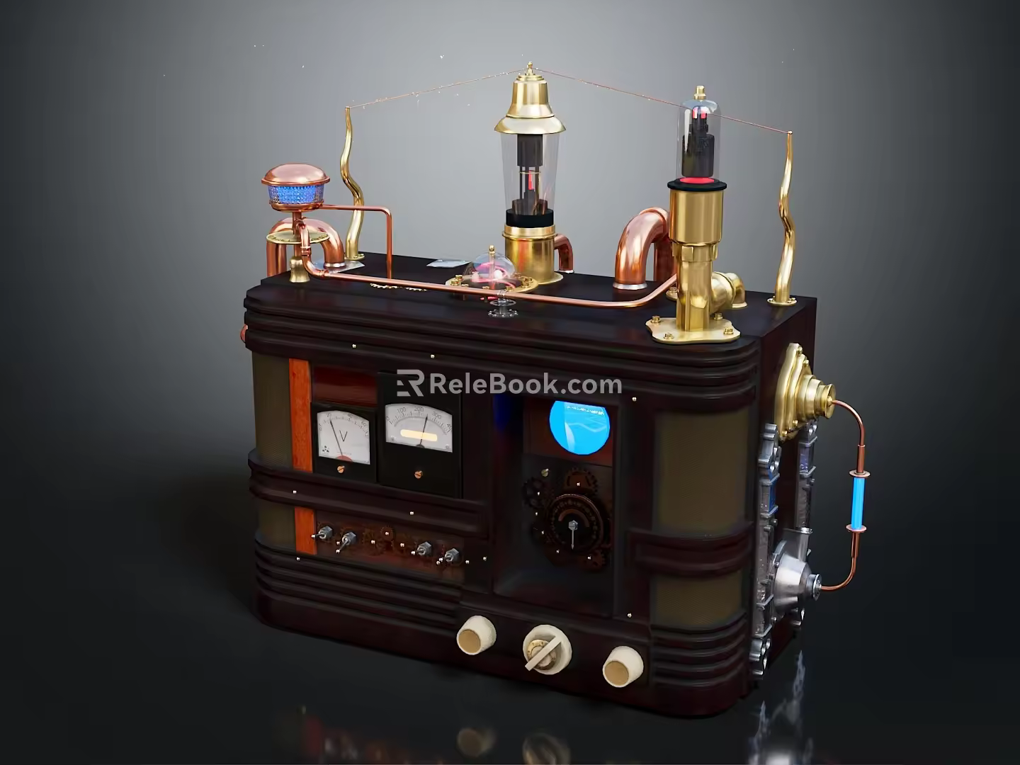 Steampunk Radio Portable Radio Desktop Radio Full Band Radio 3d model