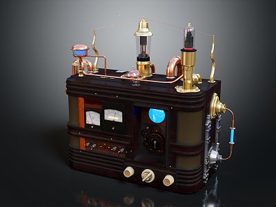 Steampunk Radio Portable Radio Desktop Radio Full Band Radio 3d model