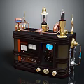 Steampunk Radio Portable Radio Desktop Radio Full Band Radio 3d model