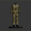 Military Camouflage Uniform Display With Jacket Pants And Mannequin Stand