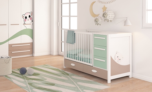 Modern crib 3d model