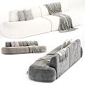 Casual Sofa Combination Casual Sofa Living Room Sofa Multi-person Sofa Pillow Pillow Home Furniture Simple Blanket 3d model