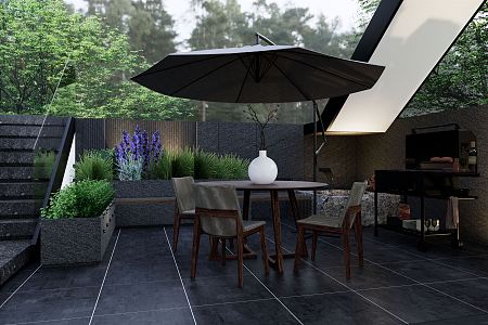 Roof Garden Modern Garden 3d model