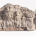 Natural Rock Formation With Rough Surface And Layered Brown Gray Texture 3d model