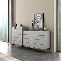 Modern Entryway Cabinet Sideboard with Storage Drawers and Metal Legs for Living Room Home Decor